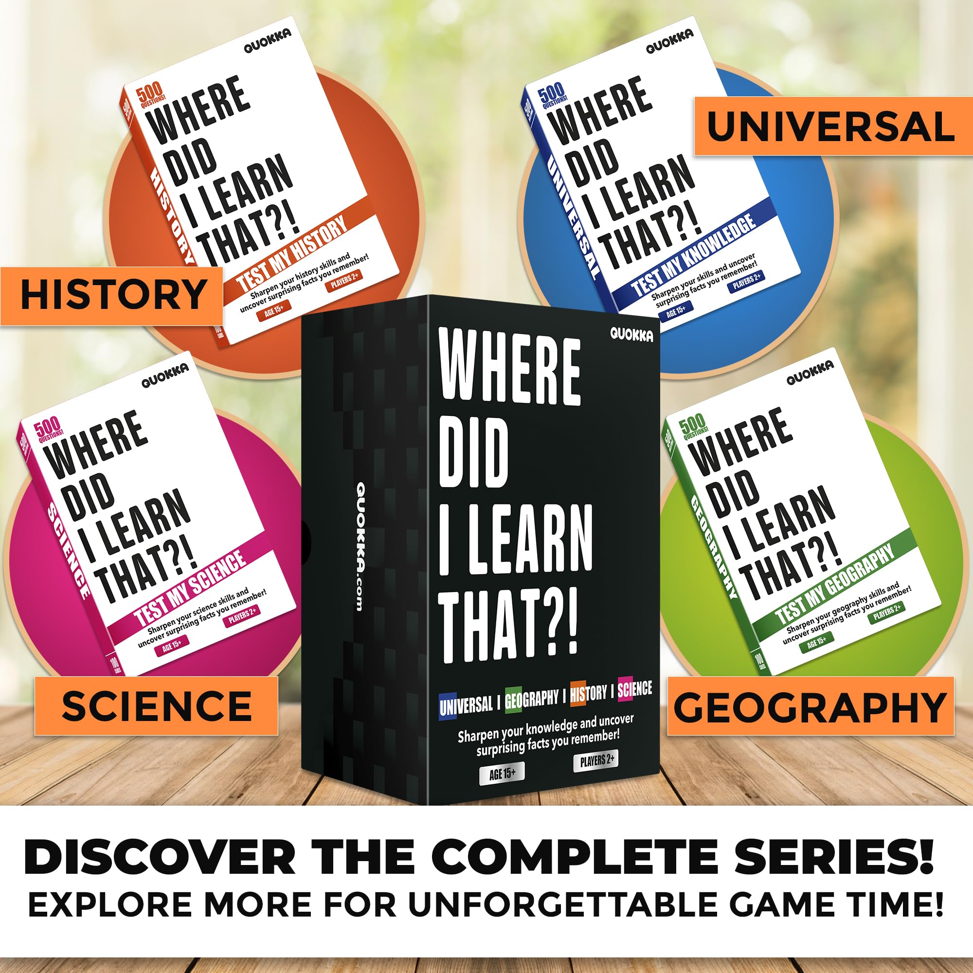 QUOKKA History Trivia Card Game: 500 Questions for Adults, Teens & Family Game Night