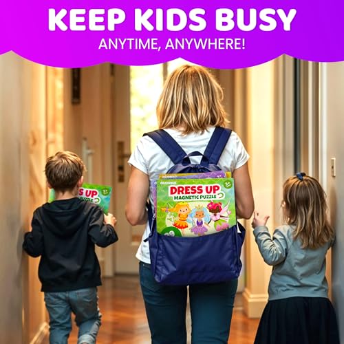 QUOKKA Magnetic Dress-Up Dolls Set - 35 Pieces, Portable Travel Toy for Kids Ages 3-7, Mermaid & Fairy Themes