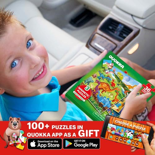 QUOKKA Magnetic Puzzle Book – 36-Piece Sudoku & Animal Magnets – Travel Toy for Kids Ages 3-5 – Screen-Free Road Trip Games