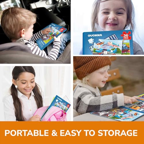 QUOKKA Magnetic Puzzle Book for Toddlers – 30+ Animal Magnets, Travel-Friendly 3-Panel Play Scene, Ages 3-6