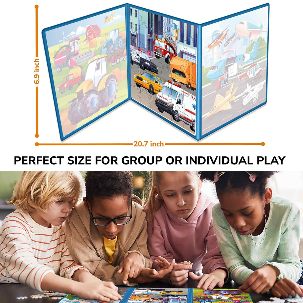 QUOKKA Magnetic Puzzle Book for Toddlers – 30+ Animal Magnets, Travel-Friendly 3-Panel Play Scene, Ages 3-6