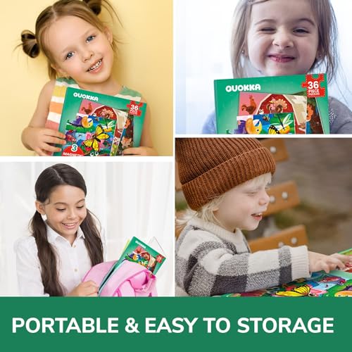 QUOKKA Magnetic Puzzle Book for Toddlers – 36 Piece Animal Puzzles for Travel – Ages 2-6