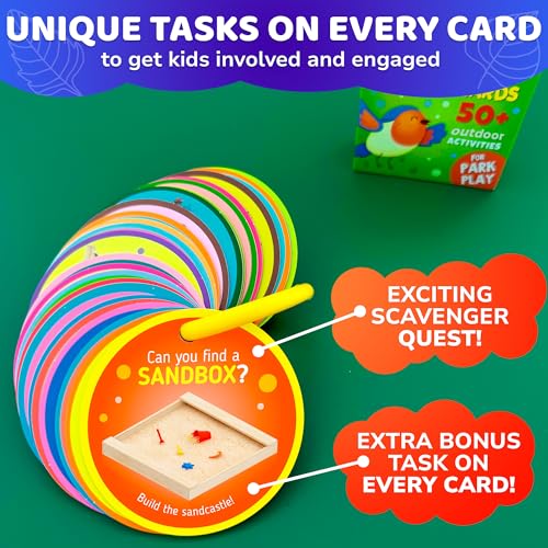 QUOKKA Scavenger Hunt Game for Toddlers – 50 Challenge Cards with Storage Ring