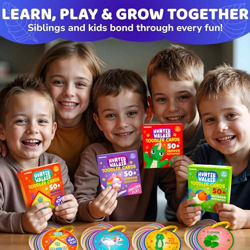 QUOKKA Scavenger Hunt Game for Toddlers – 50 Challenge Cards with Storage Ring
