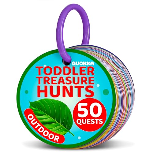 QUOKKA Scavenger Hunt Game for Toddlers – 50 Challenge Cards with Storage Ring