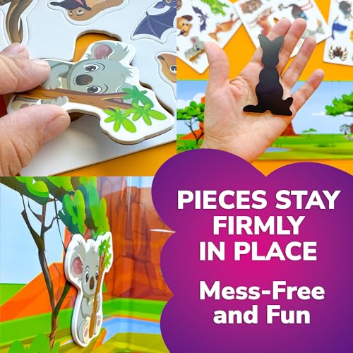 QUOKKA Travel Magnetic Puzzle Book – 20+ Animal Magnets, Extra-Long Play Scene, Perfect for Car & Plane Activities (Ages 1-5)
