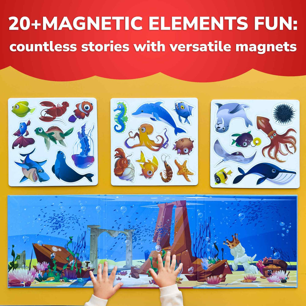 QUOKKA Travel Magnetic Puzzle for Toddlers – Sea Animal Magnets with Playbook – Fun Car Activity for Ages 1-5