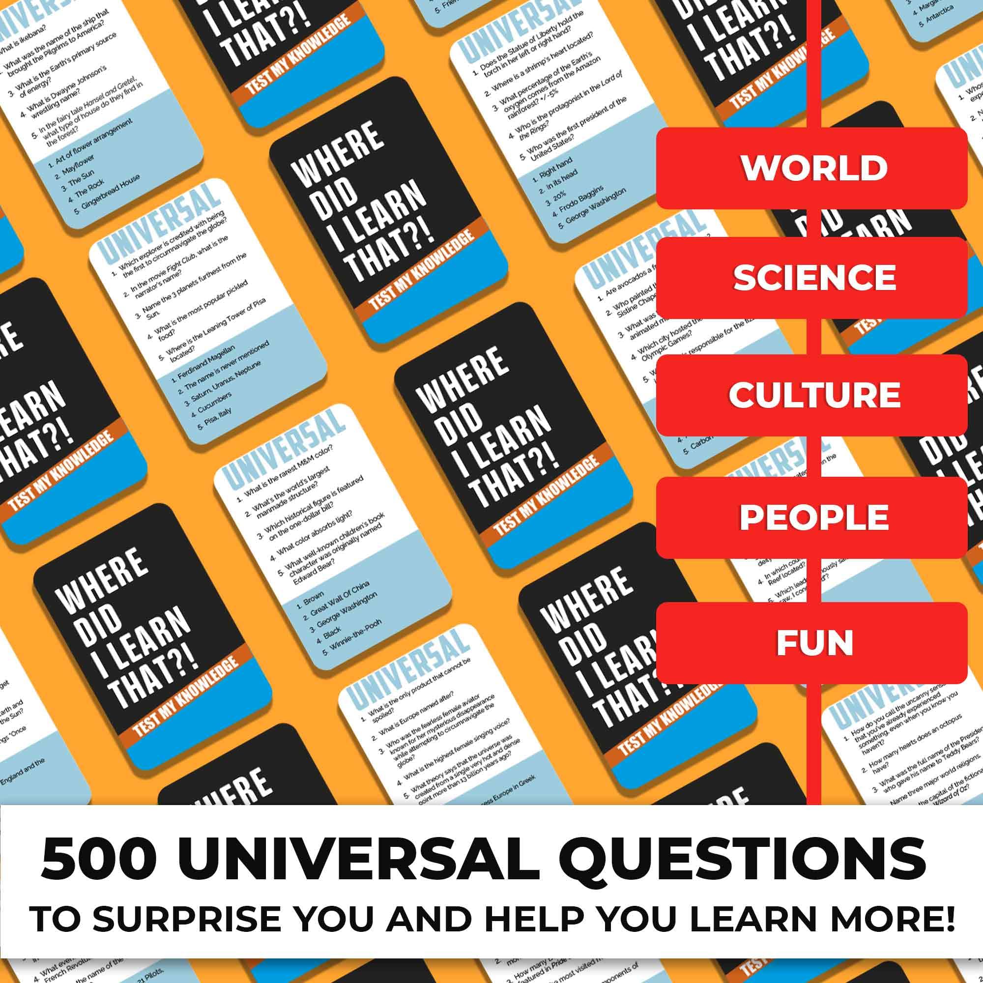 QUOKKA Trivia Card Game: 500 Questions for Adults, Teens, and Family Game Night