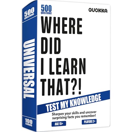 QUOKKA Trivia Card Game: 500 Questions for Adults, Teens, and Family Game Night