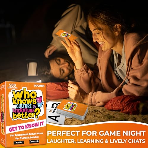 QUOKKA Who Knows Culture and Literature Better? – Educational Card Game with 500+ Trivia Questions for Kids and Adults