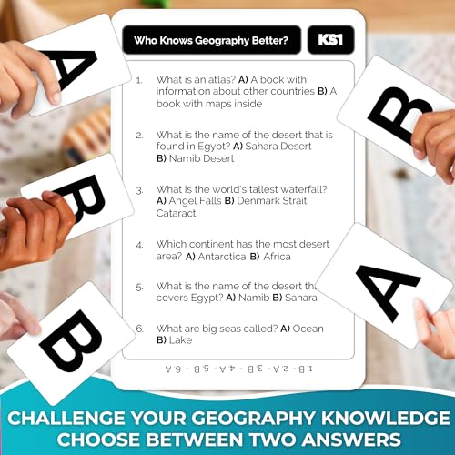 QUOKKA Who Knows Geography Better – 500+ Geography Trivia Cards for Family Game Night, Ages 8+