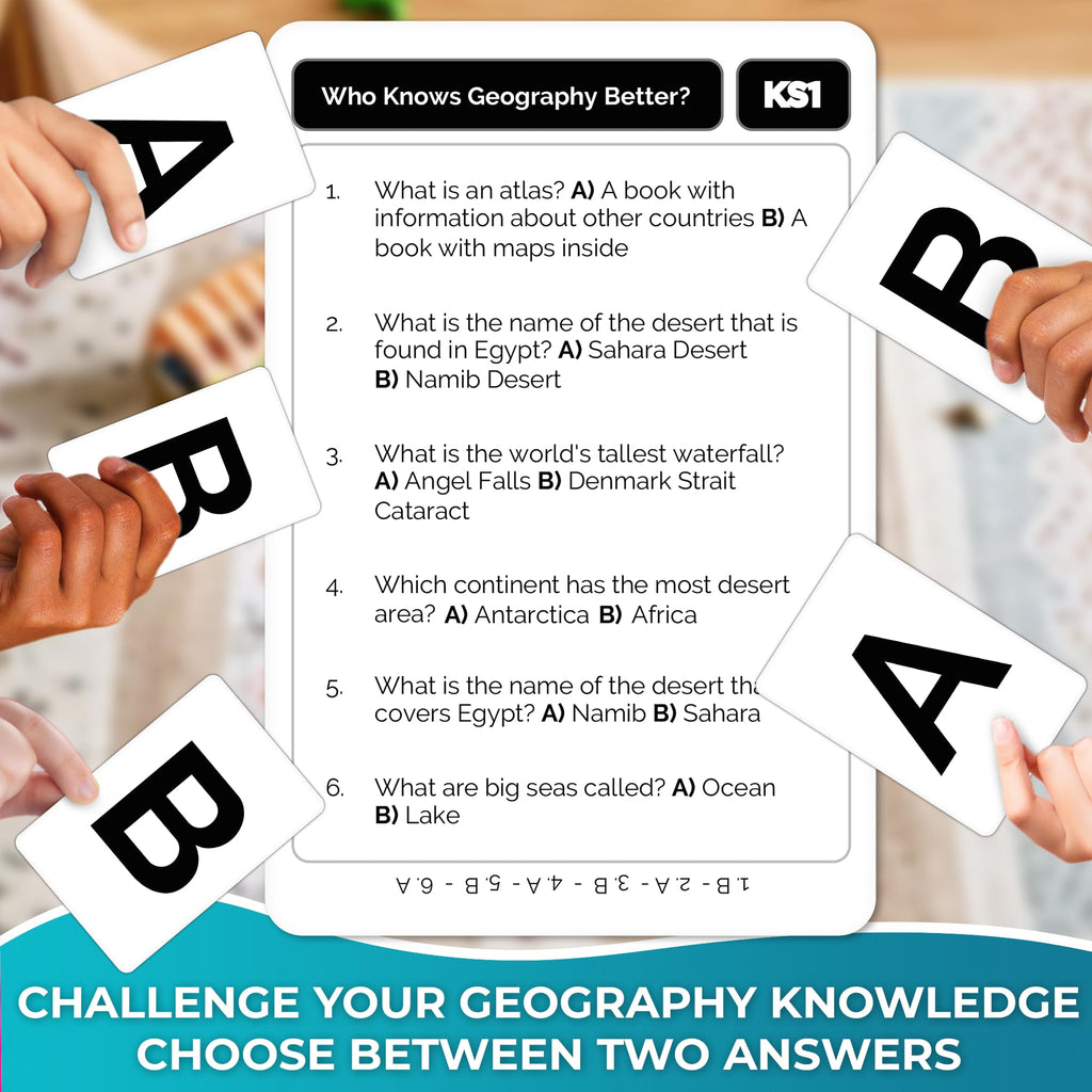 QUOKKA Who Knows Geography Better – 500+ Geography Trivia Cards for Family Game Night, Ages 8+