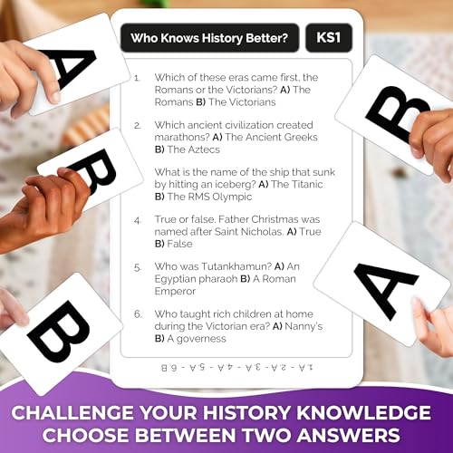 QUOKKA Who Knows History Better – 500+ Trivia Card Game for Kids 8-12 & Adults – Educational Family Game Night Fun