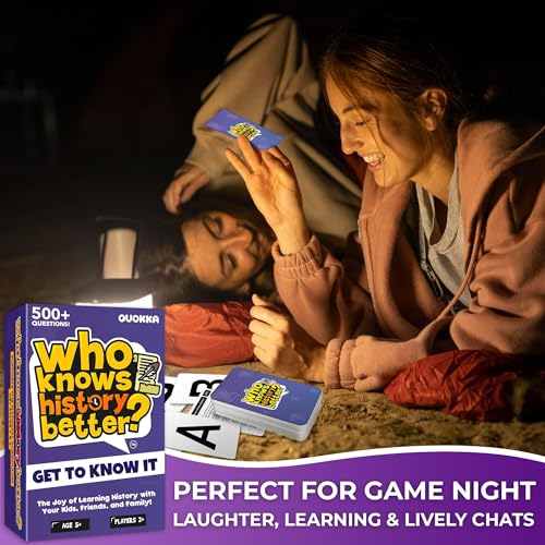 QUOKKA Who Knows History Better – 500+ Trivia Card Game for Kids 8-12 & Adults – Educational Family Game Night Fun