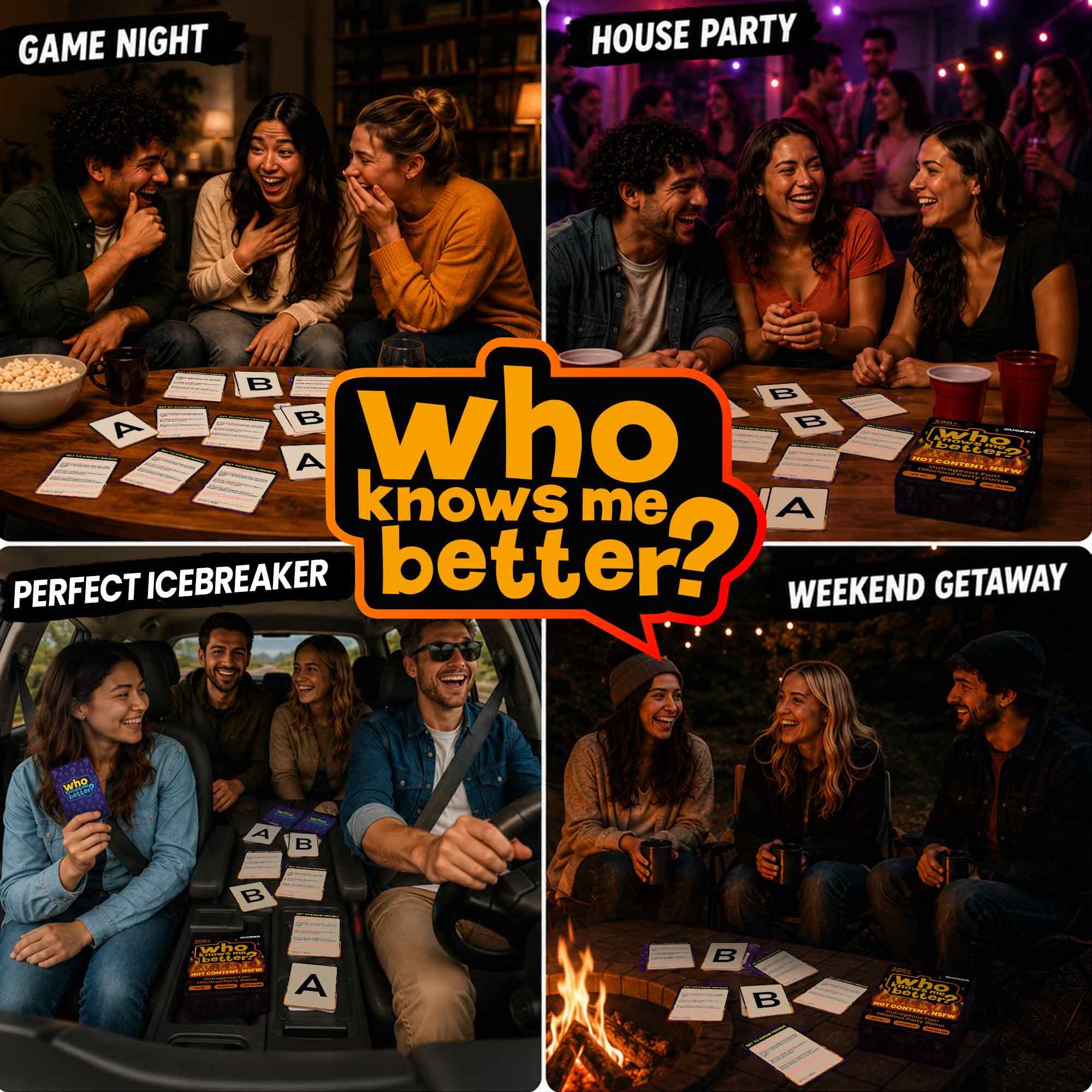 QUOKKA Who Knows Me Better NSFW Card Game – 500+ Questions for Adults 18+
