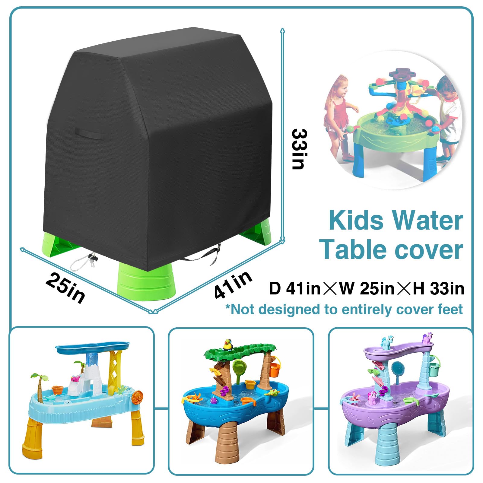 QUYCIFYUS Kids Water Table Cover – Waterproof, Dustproof, UV Protection – Fits Rain Showers Splash Pond (41x25x33 Inches)