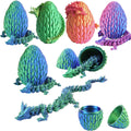 Qxbuhe 12-Inch 3D Printed Dragon Egg – Mystery Crystal Articulated Dragon Fidget Toy for Adults, Home Desk Decor (Cyanine)