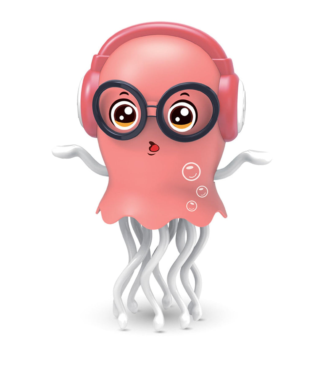 Qxbuhe Dancing Octopus Toy – Pink Jellyfish with Smart Obstacle Sensor, LED Lights & Music