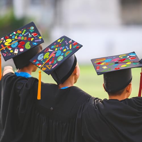 Qyeahkj 24-Piece Graduation Cap Topper Sticker Kit for Kindergarten DIY Crafts