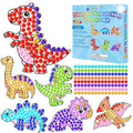 Qyeahkj 6 Pcs Dinosaur Suncatcher Gem Diamond Painting Kit - DIY Dino Arts & Crafts for Adults - Over 588 Stickers