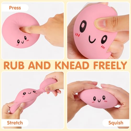 Qyubov Dumpling Squishy - Pink Soft Stress Ball, Fidget Sensory Toy for Anxiety Relief