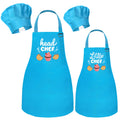 R HORSE 4-Piece Parent-Child Apron and Chef Hat Set for Pretend Play Cooking