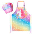 R HORSE Magic Horse Kids Apron & Chef Hat Set - Adjustable Waterproof Polyester for Cooking, Baking, Painting, and Role Play