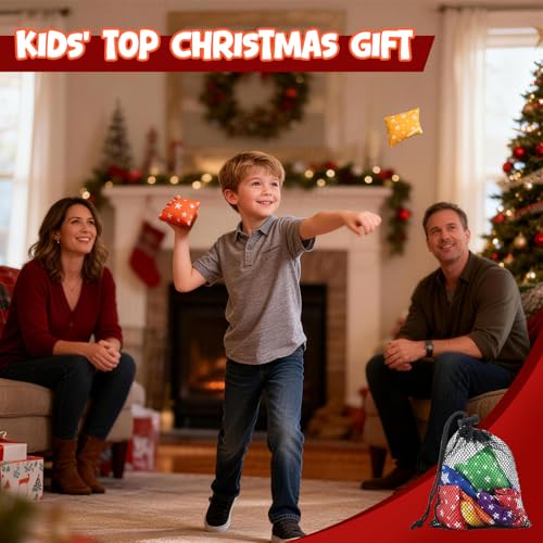 RaboSky Small Bean Bags for Kids – Star-Shaped Tossing Toy for Toddlers, 8-Piece Set with Carry Bag