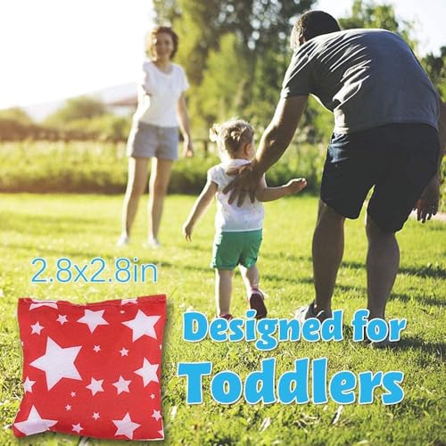 RaboSky Small Bean Bags for Kids – Star-Shaped Tossing Toy for Toddlers, 8-Piece Set with Carry Bag