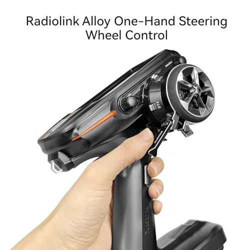 Radiolink Alloy Steering Wheel Trigger - One-Handed RC Controller Adapter for Multiple Models (Black)