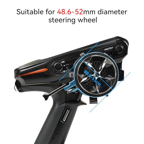 Radiolink Alloy Steering Wheel Trigger - One-Handed RC Controller Adapter for Multiple Models (Black)