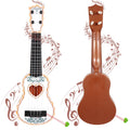 Raimy 17in Ukulele for Kids - White Plastic 4-String Beginner Instrument for Ages 3-9