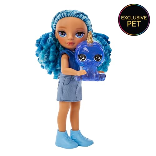 Rainbow High Littles Sapphire Bradshaw Blue 5.5" Posable Doll with Purse and Yeti Pet