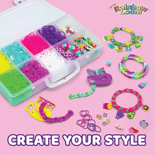 Rainbow Loom Loomi-Pals Mini Set: 60 Assorted Charms, Happy Loom, 2100 Bands in Portable Case – Ages 7+