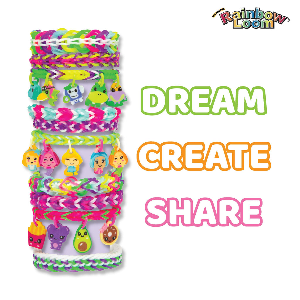 Rainbow Loom Loomi-Pals Mini Set: 60 Assorted Charms, Happy Loom, 2100 Bands in Portable Case – Ages 7+