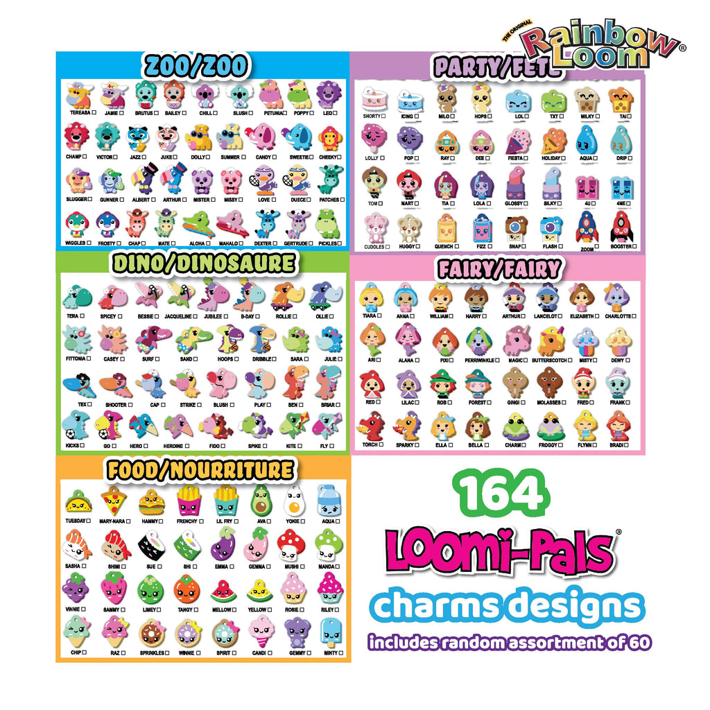 Rainbow Loom Loomi-Pals Mini Set: 60 Assorted Charms, Happy Loom, 2100 Bands in Portable Case – Ages 7+