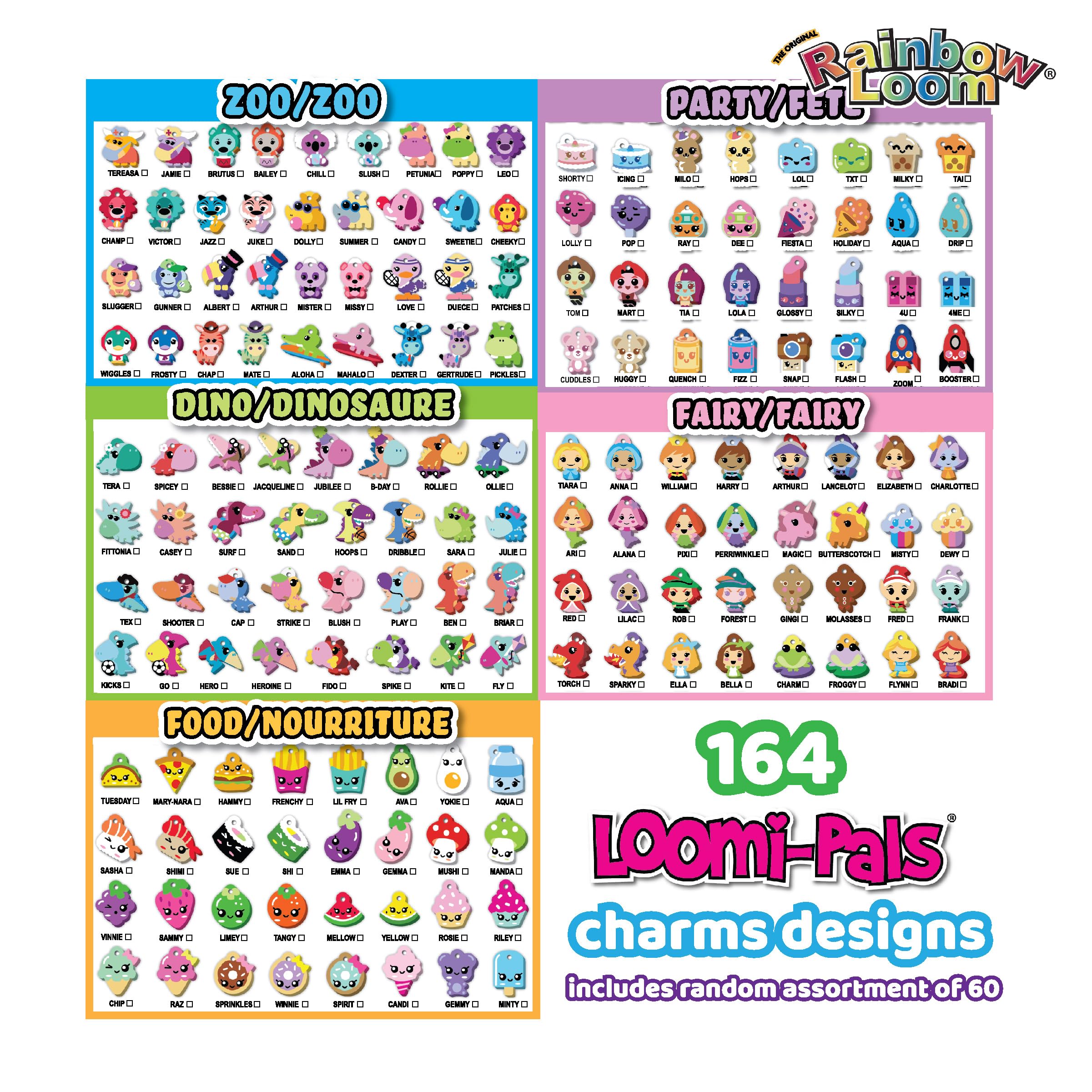Rainbow Loom Loomi-Pals Mini Set: 60 Assorted Charms, Happy Loom, 2100 Bands in Portable Case – Ages 7+