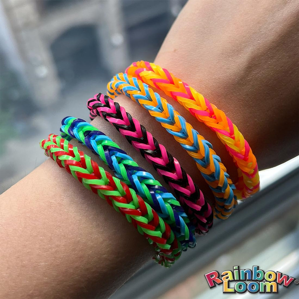 Rainbow Loom Treasure Box Neon Edition – 8,000 Neon Bands, 2 Happy Looms, Craft Kit for Ages 7+