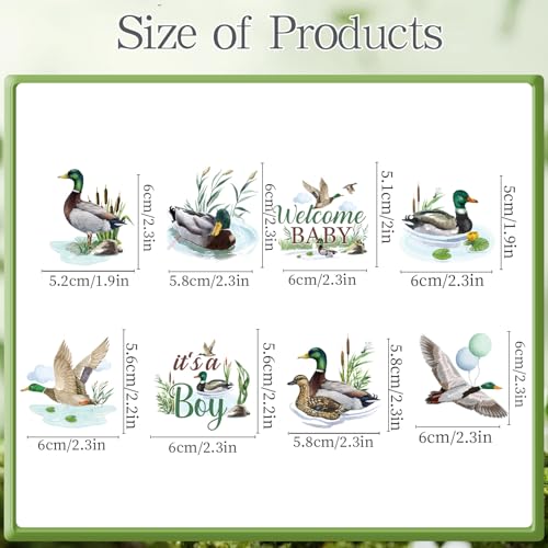 Rakuto 40-Piece Mallard Duck Baby Shower Cupcake Toppers - Wild Duck Themed Party Decorations for It's a Boy