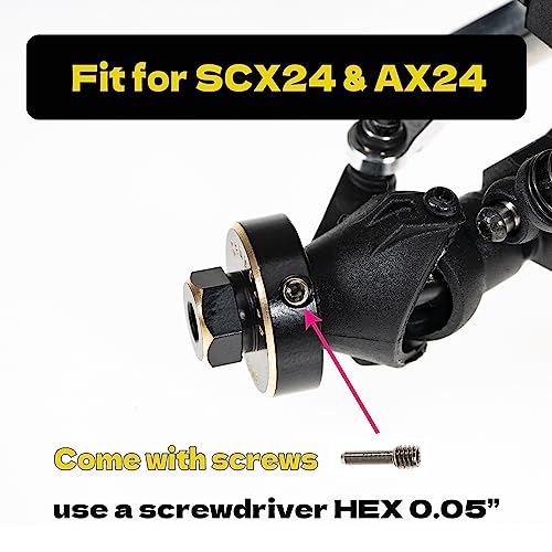 RampCrab Brass Hex Wheel Hub Extensions +5mm for SCX24 & AX24 (Purple)