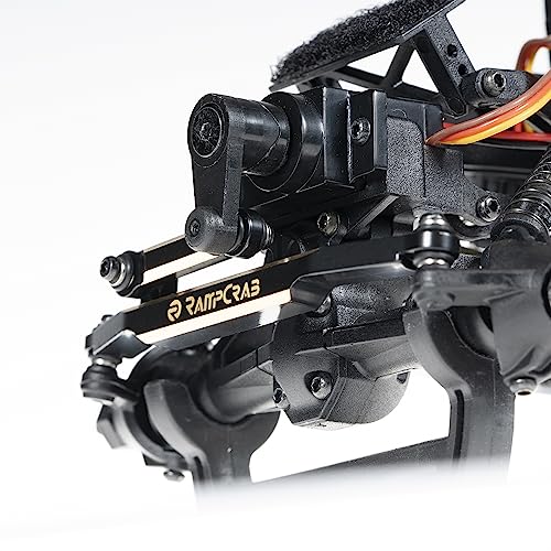 RampCrab Brass Steering Links for SCX24 & AX24 1/24 RC Crawler – Reduce Slop, Improve Precision (Black Coating)