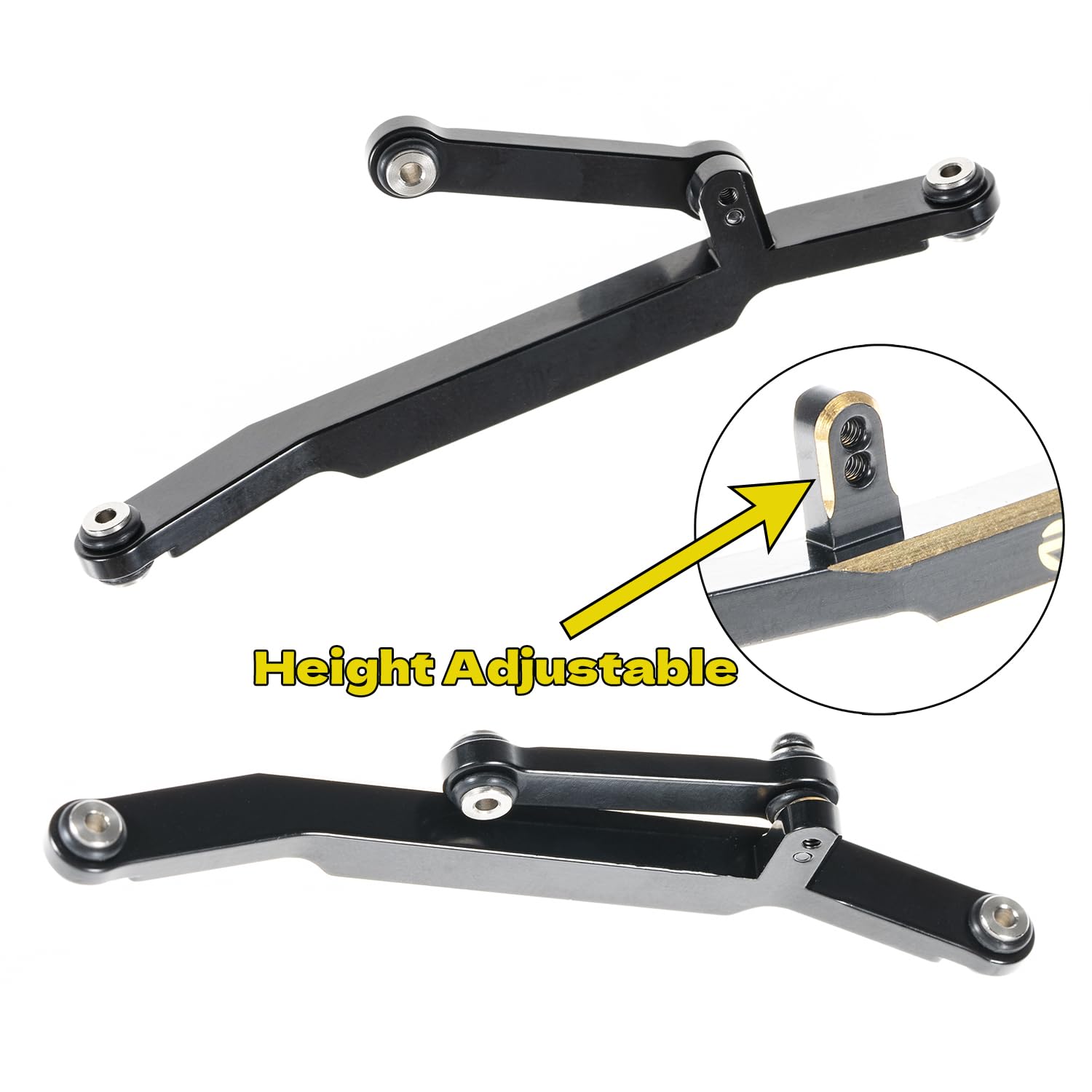 RampCrab Brass Steering Links for SCX24 & AX24 1/24 RC Crawler – Reduce Slop, Improve Precision (Black Coating)