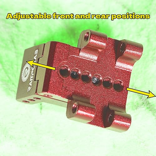 RampCrab Red Aluminum Rear Axle Truss Upper Links Mount for SCX24 and AX24 RC Crawlers (2 Pack)