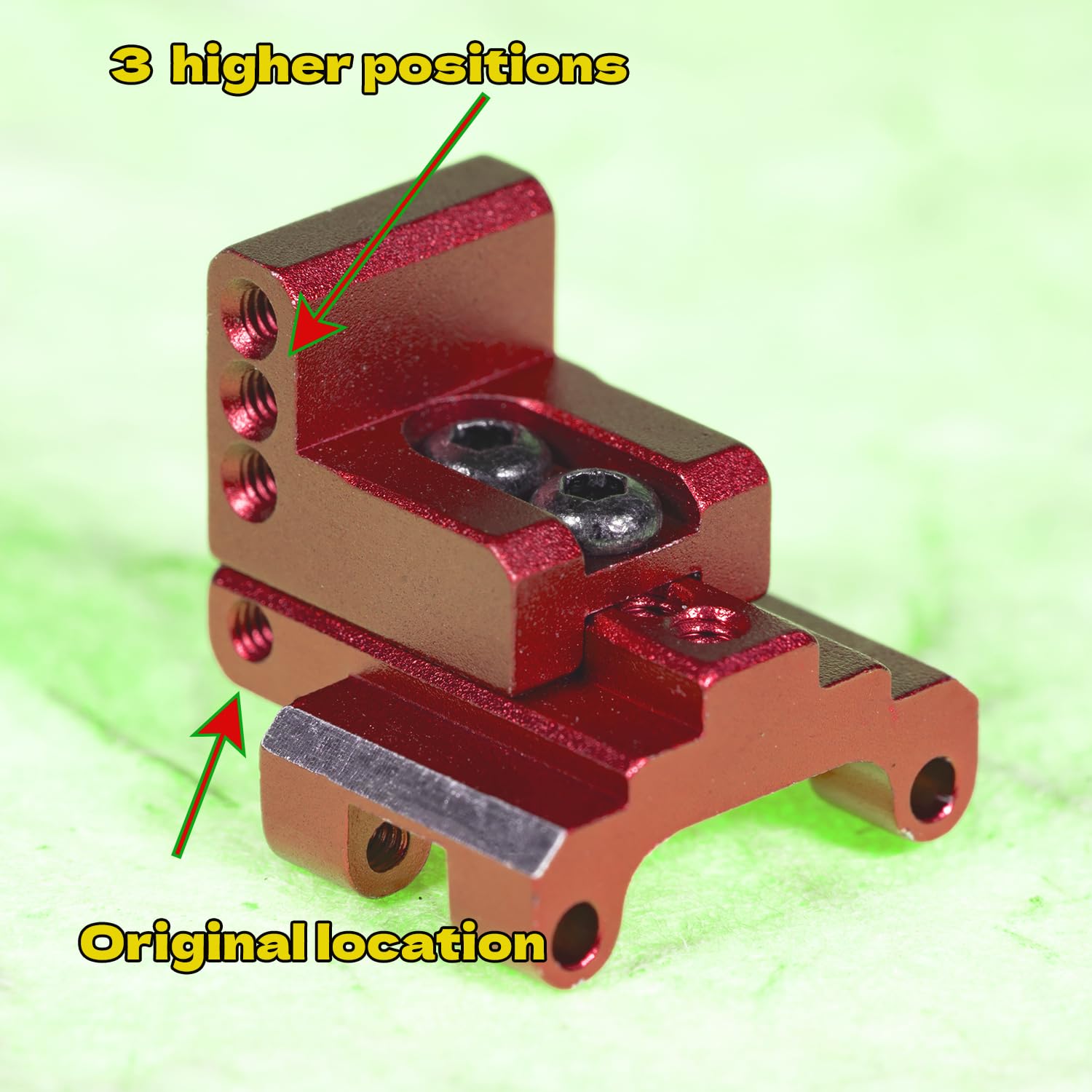 RampCrab Red Aluminum Rear Axle Truss Upper Links Mount for SCX24 and AX24 RC Crawlers (2 Pack)