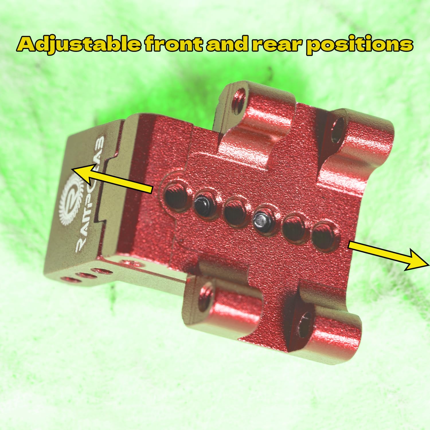 RampCrab Red Aluminum Rear Axle Truss Upper Links Mount for SCX24 and AX24 RC Crawlers (2 Pack)