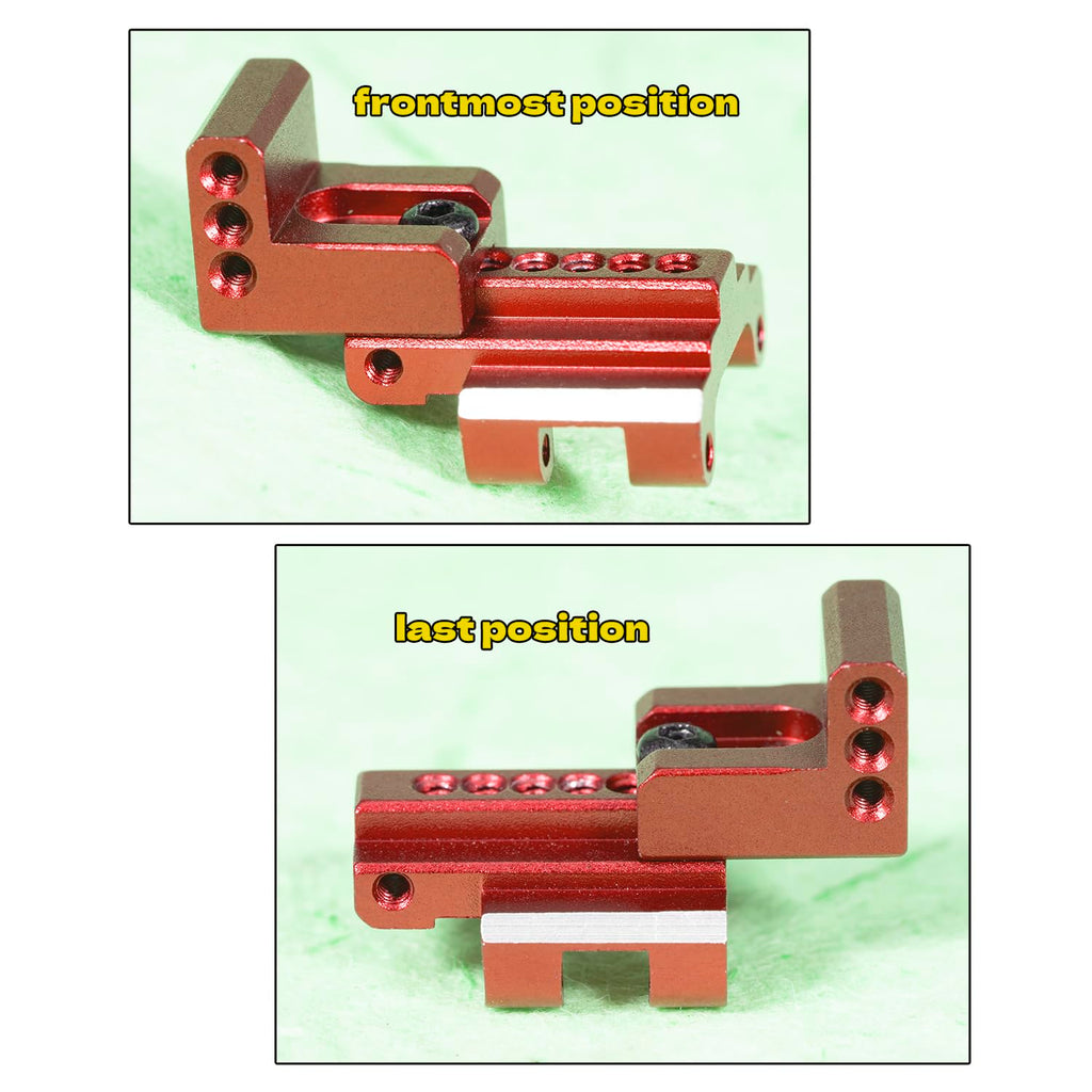 RampCrab Red Aluminum Rear Axle Truss Upper Links Mount for SCX24 and AX24 RC Crawlers (2 Pack)