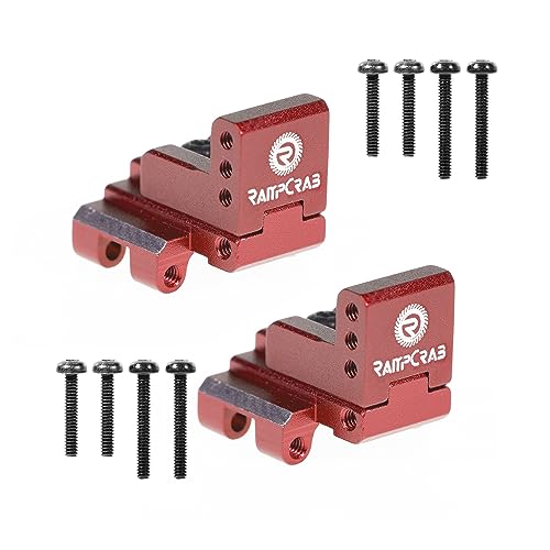 RampCrab Red Aluminum Rear Axle Truss Upper Links Mount for SCX24 and AX24 RC Crawlers (2 Pack)