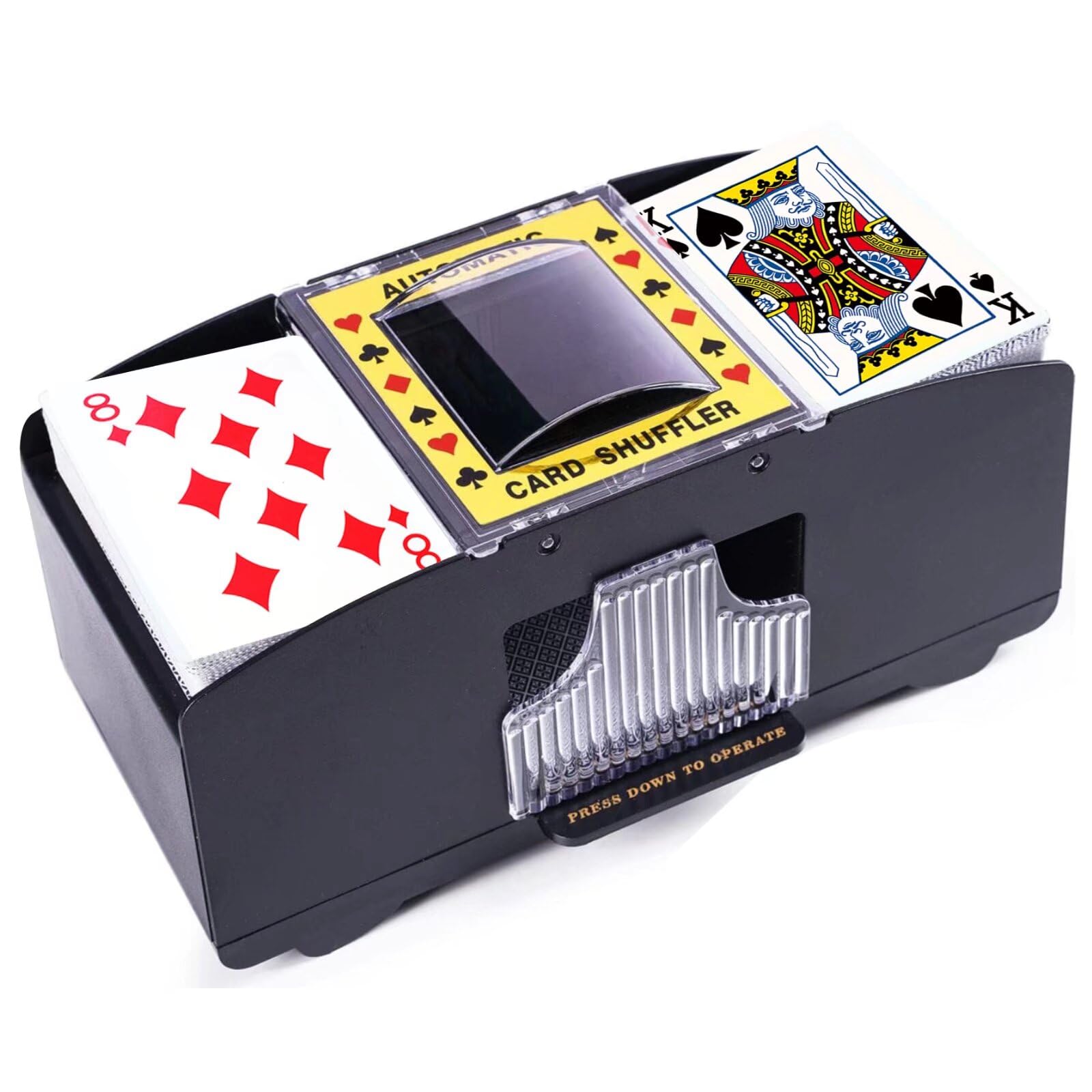 Rareidel Automatic Card Shuffler for 2 Decks – Battery Operated Electric Card Shuffling Machine for Poker, UNO, Blackjack & More