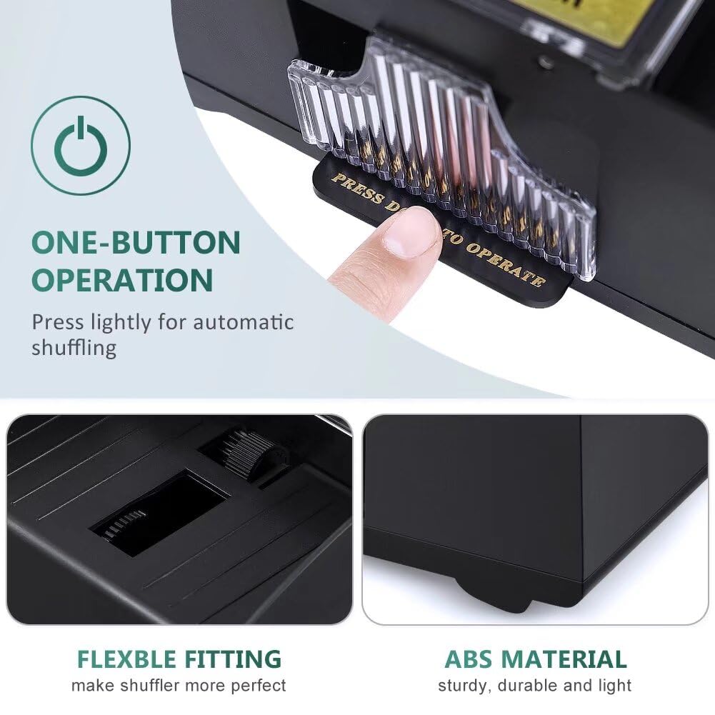 Rareidel Automatic Card Shuffler for 2 Decks – Battery Operated Electric Card Shuffling Machine for Poker, UNO, Blackjack & More