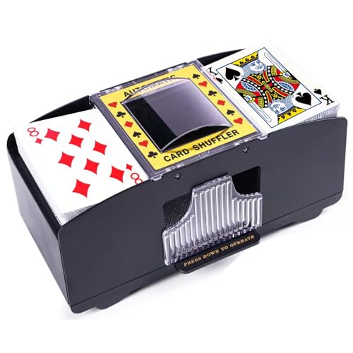 Rareidel Automatic Card Shuffler for 2 Decks – Battery Operated Electric Card Shuffling Machine for Poker, UNO, Blackjack & More